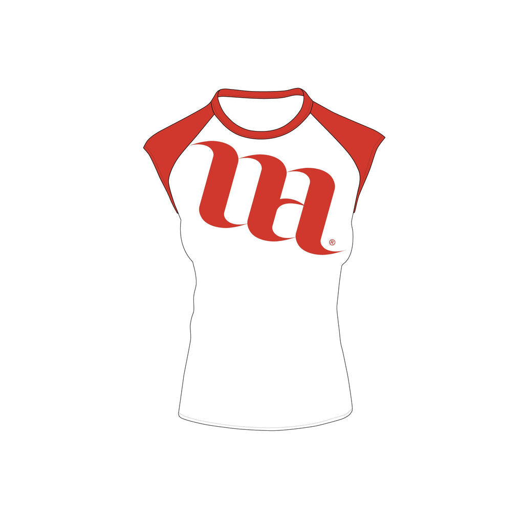 Raglan Women's Cap Sleeve/Sleeveless Shirt - Mockup and Template - 4 Angles, 1 Style, Layered, Detailed and Editable Vector in EPS, SVG, AI, PNG, DXF and PDF