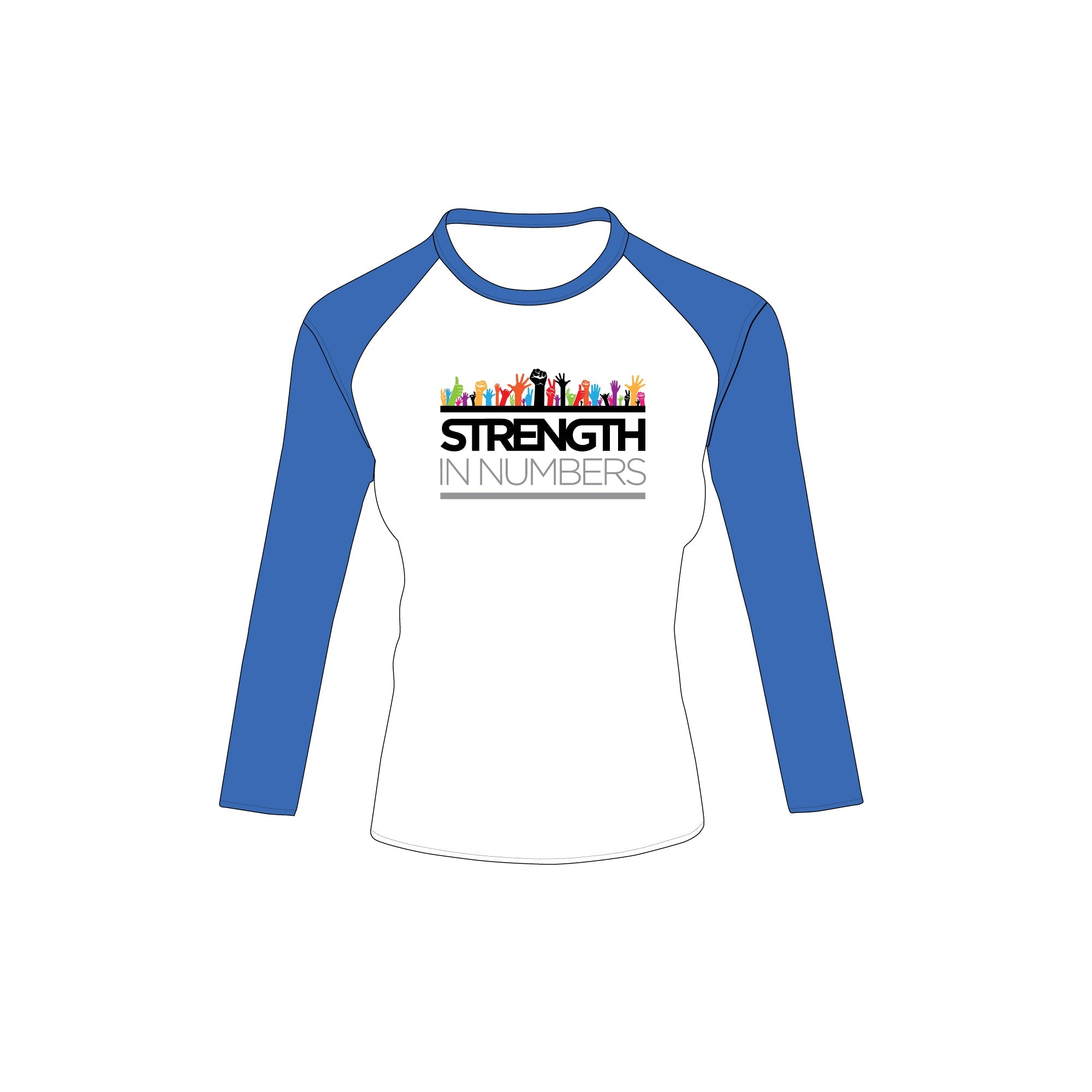 Raglan Women's Long Sleeve Shirt - Mockup and Template - 4 Angles, 1 Style, Layered, Detailed and Editable Vector in EPS, SVG, AI, PNG, DXF and PDF