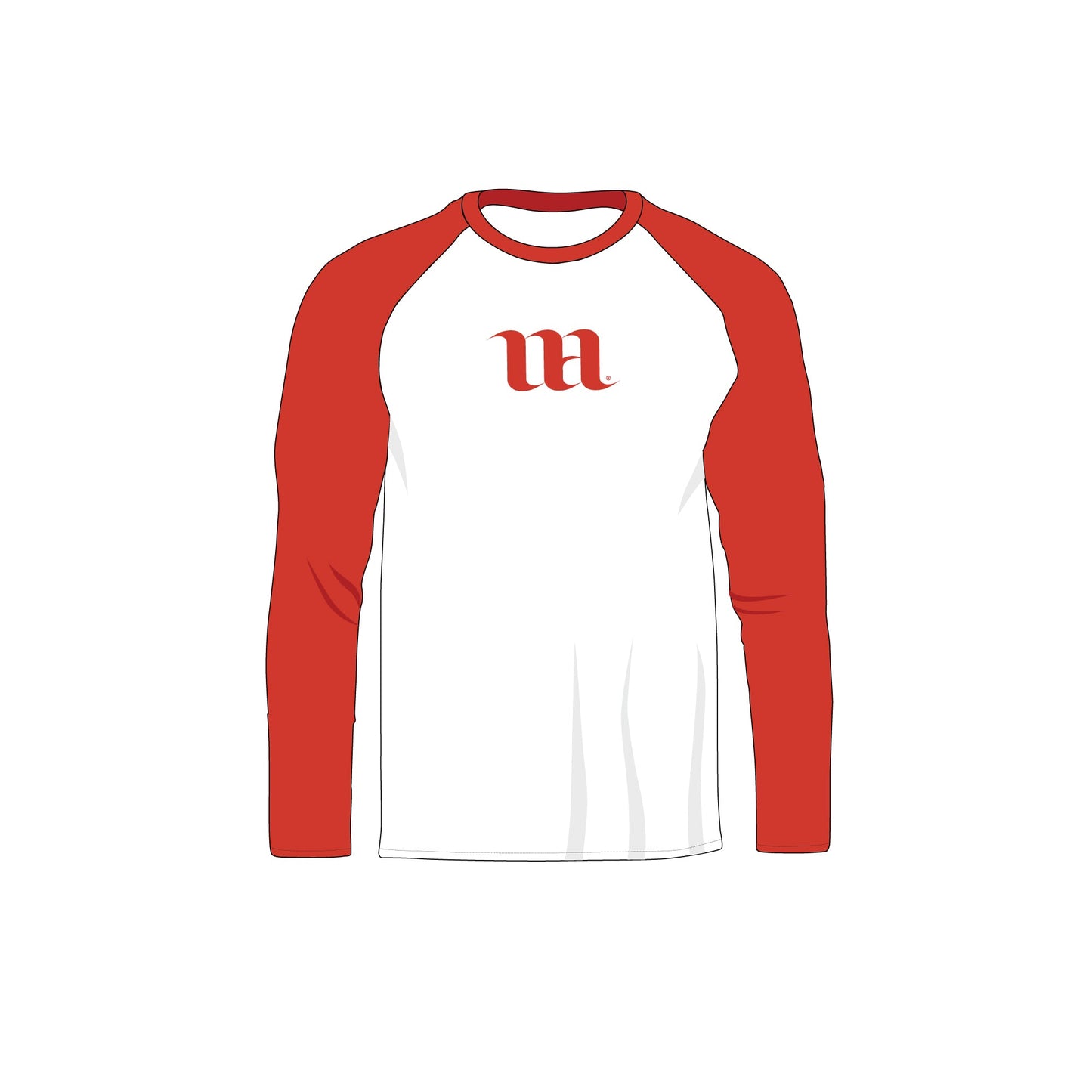 Raglan Men's Long Sleeve Shirt - Mockup and Template - 4 Angles, 1 Style, Layered, Detailed and Editable Vector in EPS, SVG, AI, PNG, DXF and PDF