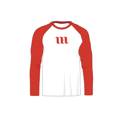 Raglan Men's Long Sleeve Shirt - Mockup and Template - 4 Angles, 1 Style, Layered, Detailed and Editable Vector in EPS, SVG, AI, PNG, DXF and PDF