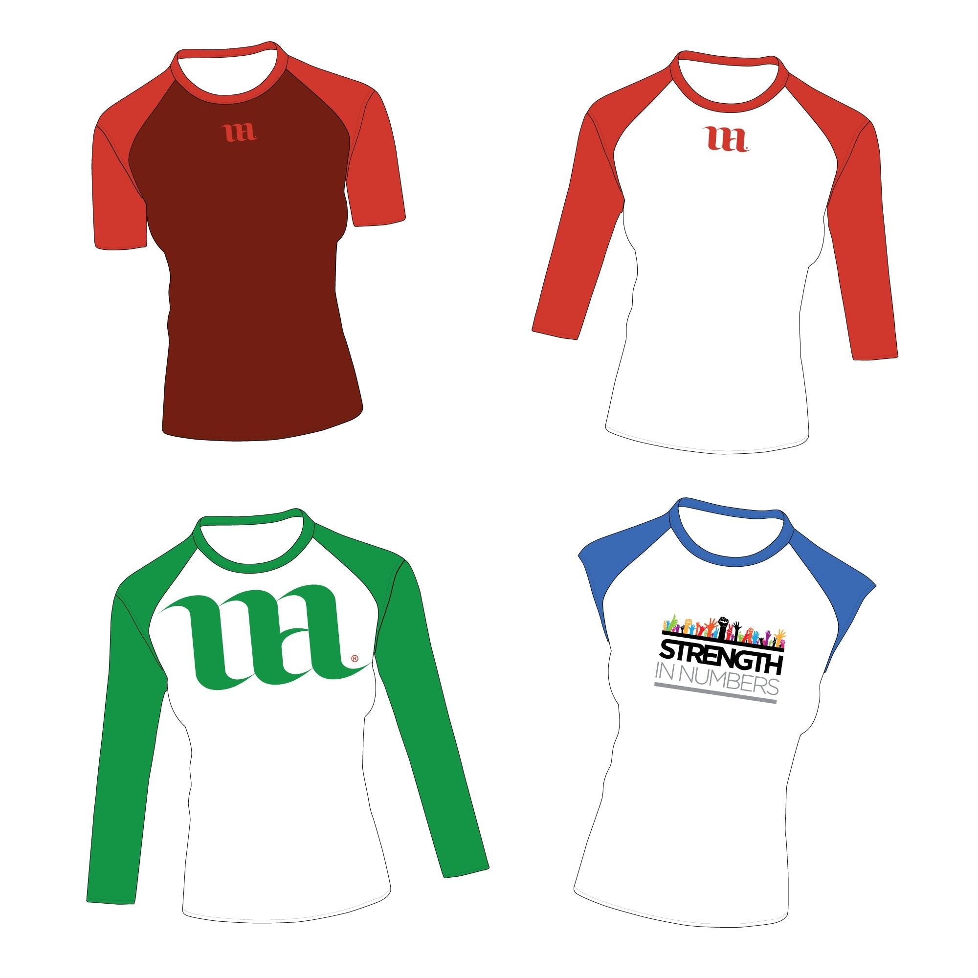 Raglan Women's Shirt Bundle - Cap Sleeve, Short Sleeve, 3/4 Sleeve and  Long Sleeve Raglans - Mockup and Template - 16 Raglan Shirts Total, 4 Angles, 4 Styles, Layered, Detailed and Editable Vector in EPS, SVG, AI, PNG, DXF and PDF