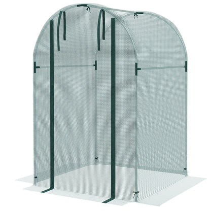 Galvanized Steel Crop Cage, Plant Protection Tent with Zippered Door, 4' x 4', Black
