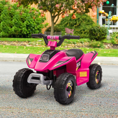 Kids Ride on ATV, 6V Battery Powered Quad Car with Forward, Reverse Switch, for Boys Girls 18-36 Months, Black