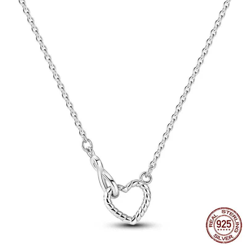 Infinity Love Sterling Silver Heart Pendant Necklace