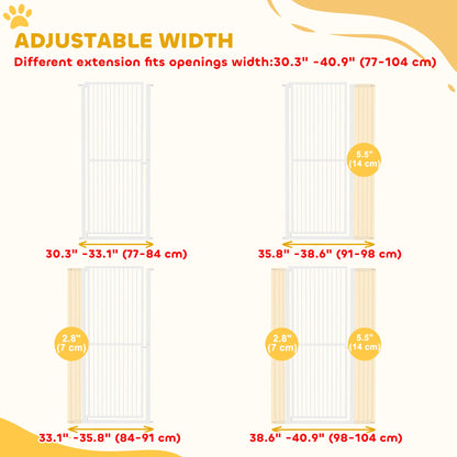59" Extra Tall Cat Gate, 30"-41" Pet Gate with 2.8" and 5.5" Extensions, for Doorway, Hallway, Stairway, Black