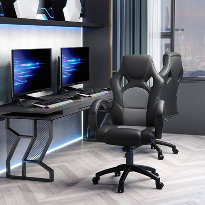 Racing Gaming Chair Office Chair Computer Desk Gamer Chair with Swivel Wheels, Padded Headrest, Tilt Function, Red