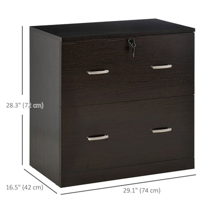 2 Drawer File Cabinet with Lock, Office Filing Cabinet, Hanging Bar for Letter Size, Home Office, Grey