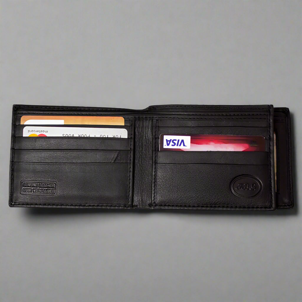 JBG International Men's Center Wing Bifold Leather RFID Wallet