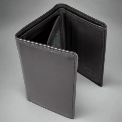 JBG International Men's Flip Up Trifold Leather Wallet