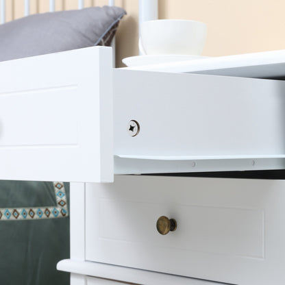Modern Sofa Side Table, Accent End Table with Drawers and Storage Shelf, Nightstand for Bedroom Living Room, Black