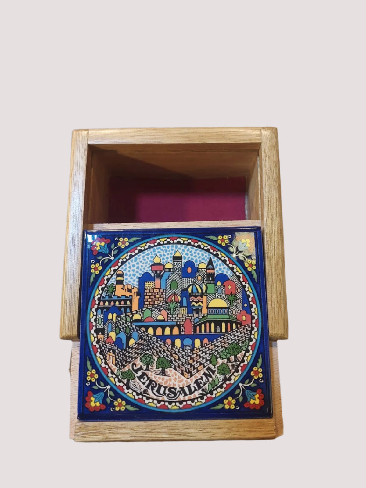 Handcrafted Ceramic & Wood Jewelry Box – 6" Keepsake Storage