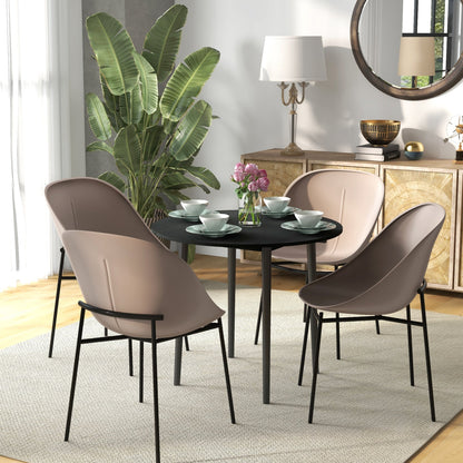Merrill Round Drop-Leaf/Folding Dining Table for Small Spaces-Black