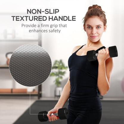 2 x 10lbs Dumbbells Set with Non-Slip Grip, Rubber Covered Weights for Men Women Home Gym Workout