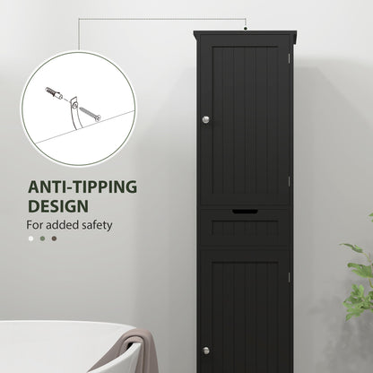 Freestanding Bathroom Cabinet with Drawer and 2 Doors, Tall Bathroom Cupboard for Kitchen, Study, Living Room