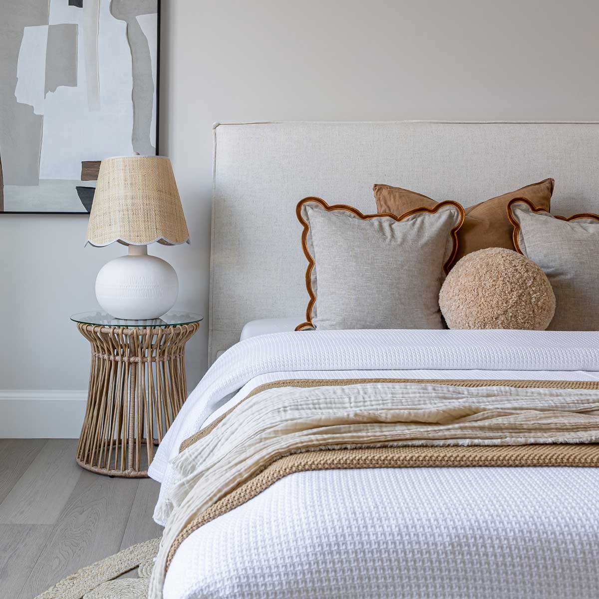 Watkins Platform Storage Bed - Cream