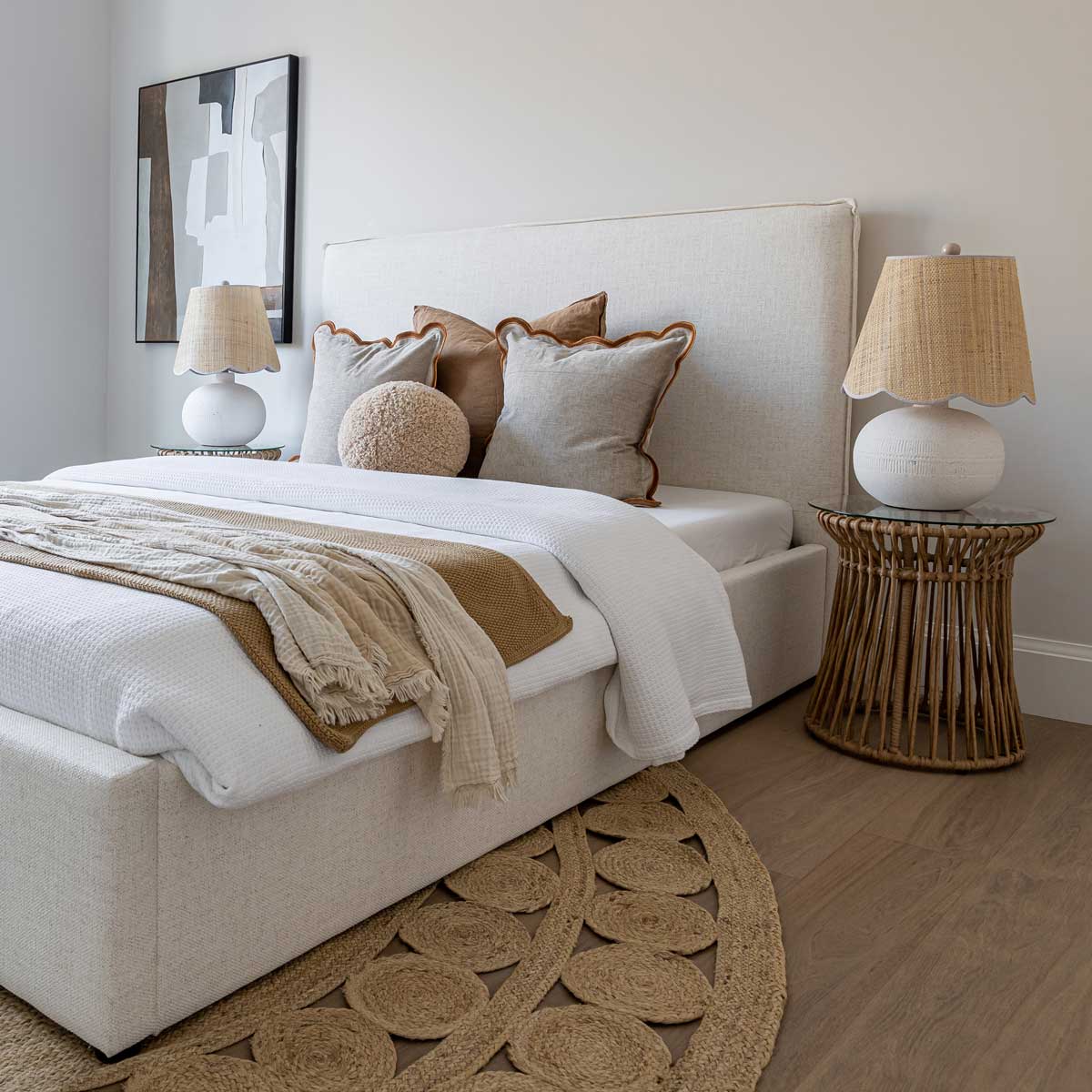 Watkins Platform Storage Bed - Cream