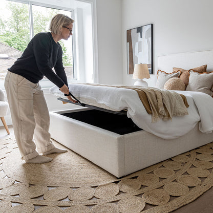 Watkins Platform Storage Bed - Cream