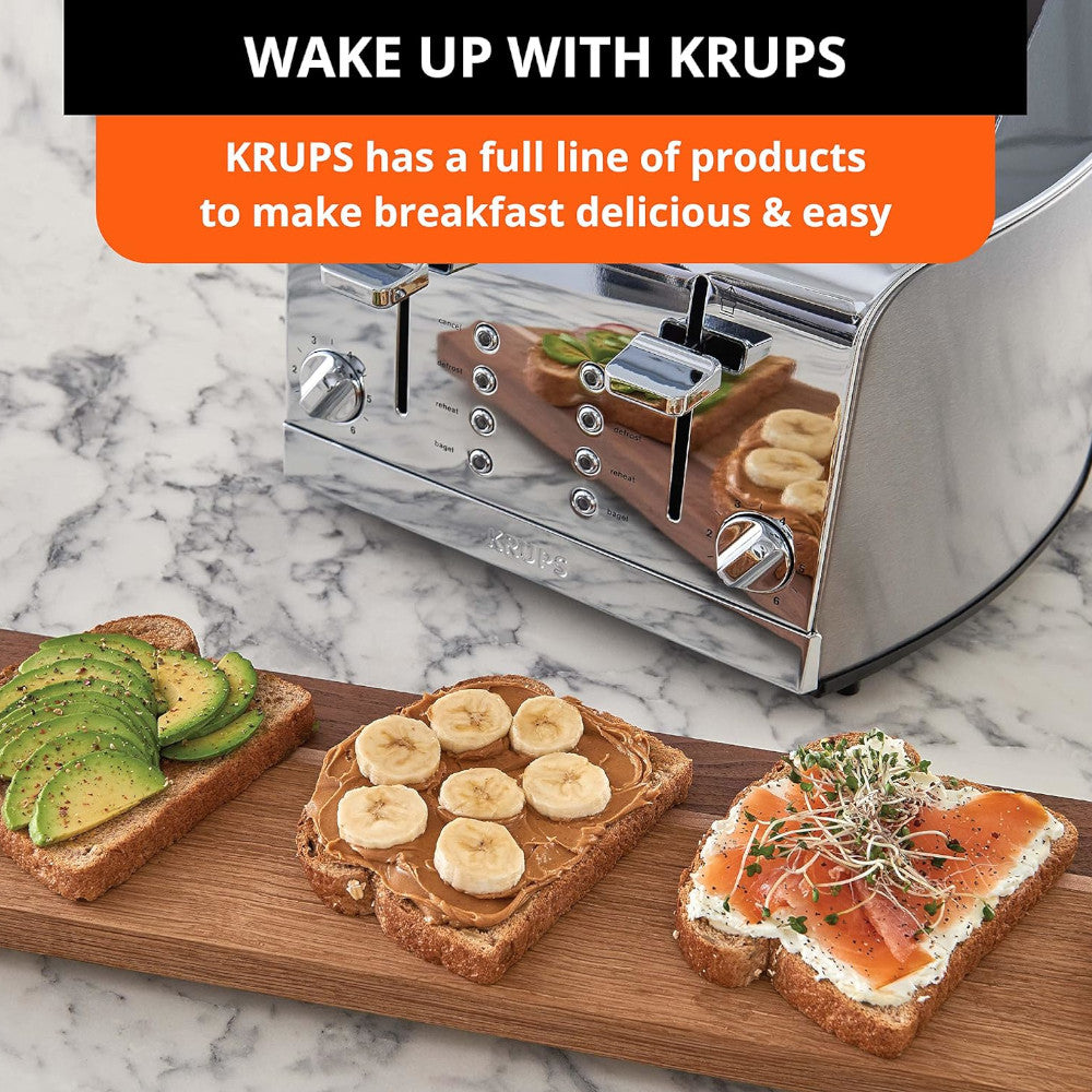 KRUPS KH734D51 4 Slice Stainless Steel Toaster