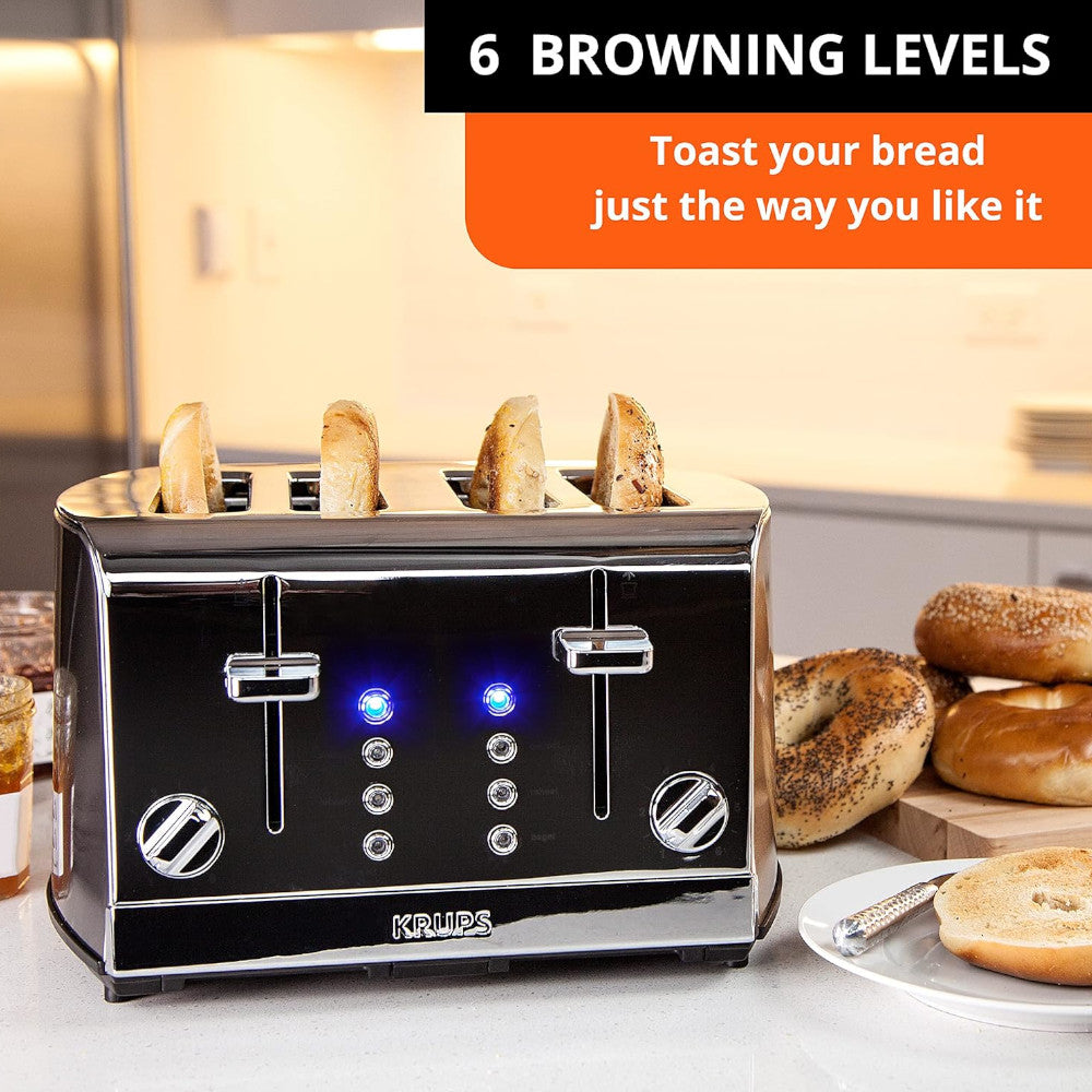 KRUPS KH734D51 4 Slice Stainless Steel Toaster