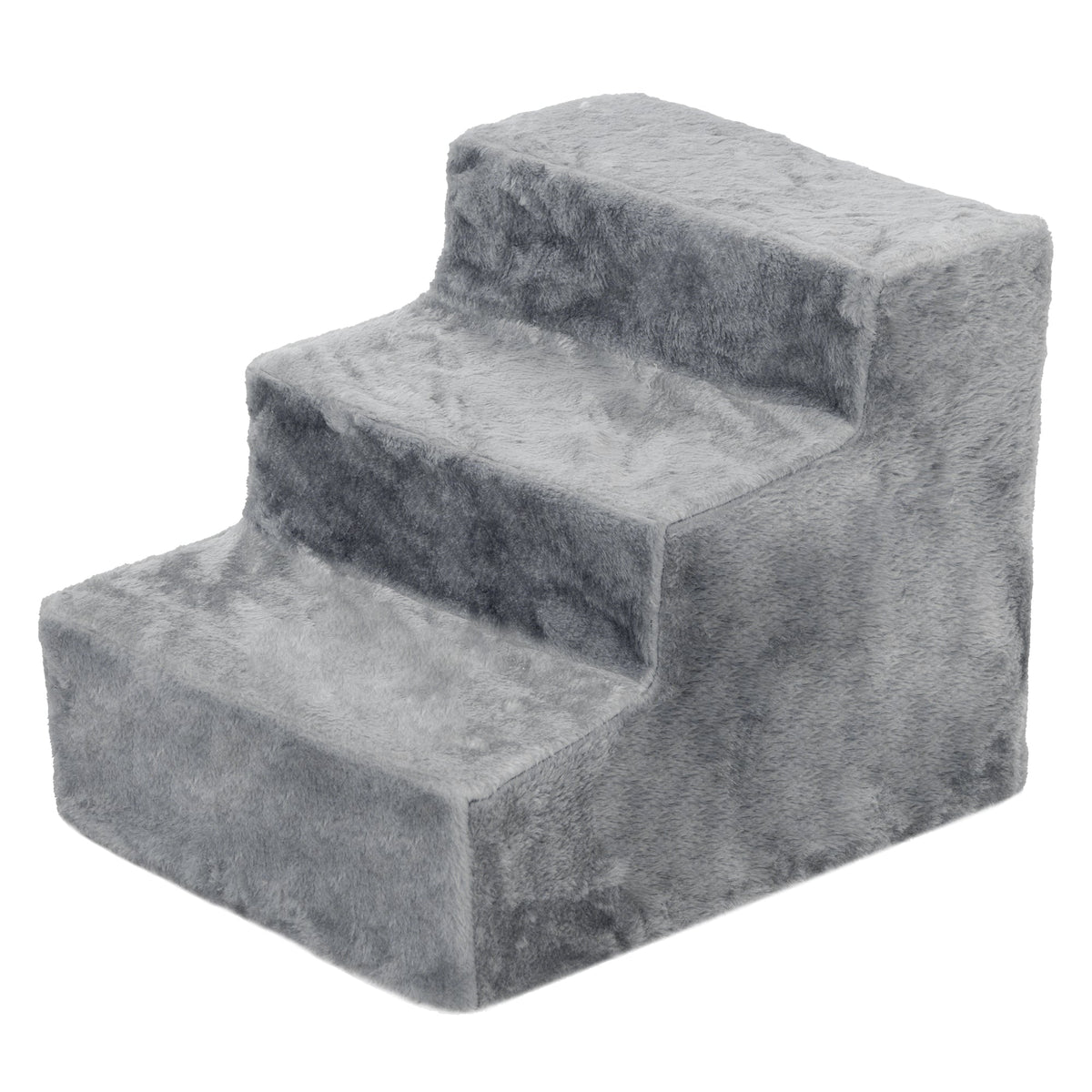 4-Step Dog Ramp for Sofa, Bed, and Couch, with Removable Cover, Light Grey