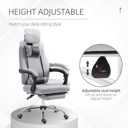Brady Ergonomic Executive High Back Office Chair with Footrest and Lumbar Support-Grey