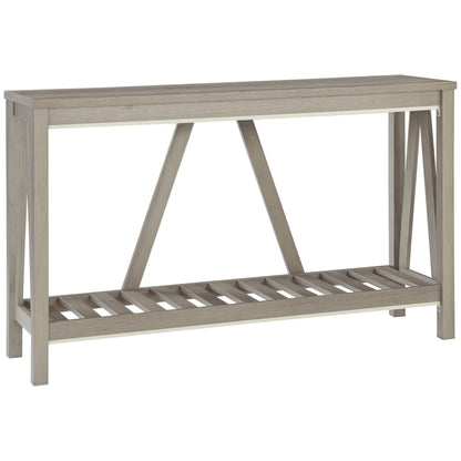 52" Console Table, Farmhouse Narrow Entryway Table with Storage Shelf, Rustic Sofa Table with Anti-tipper for Living Room and Hallway, Oak