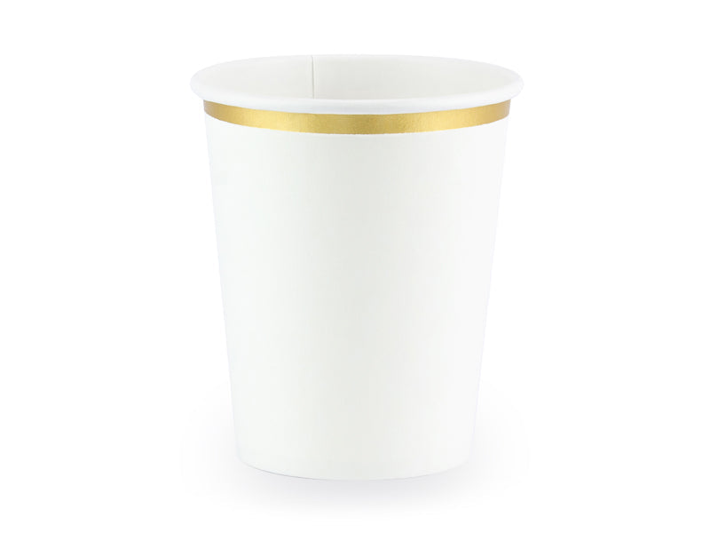White & Gold Paper Cups