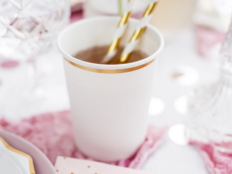 White & Gold Paper Cups