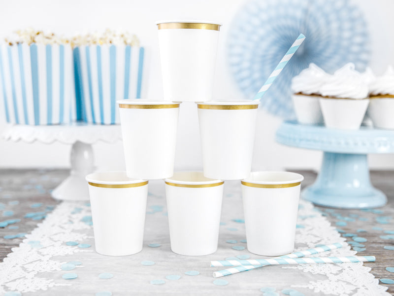 White & Gold Paper Cups