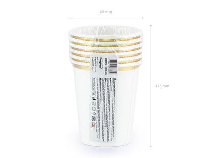 White & Gold Paper Cups