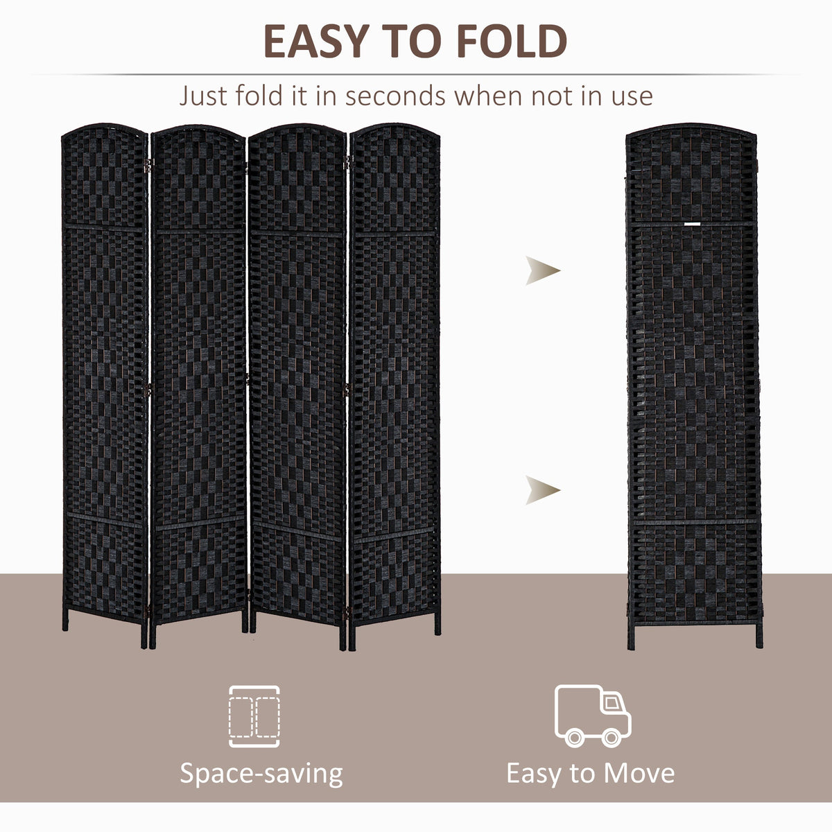 6ft Folding Room Divider, 3 Panel Wall Partition with Wooden Frame for Bedroom, Home Office, Natural