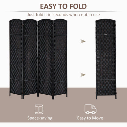 6ft Folding Room Divider, 3 Panel Wall Partition with Wooden Frame for Bedroom, Home Office, Natural