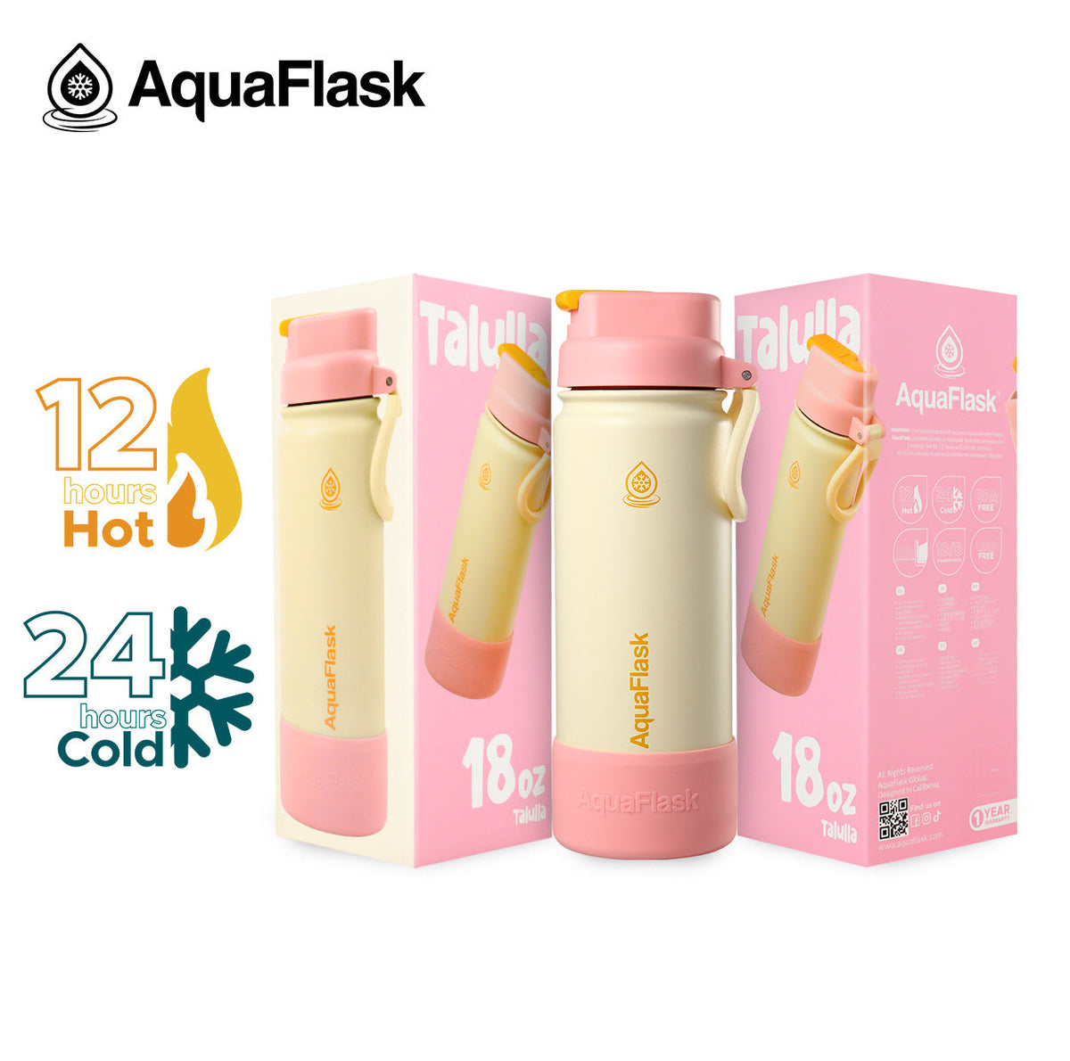AquaFlask Kids FlipSip 532mL (18oz) Water Bottles