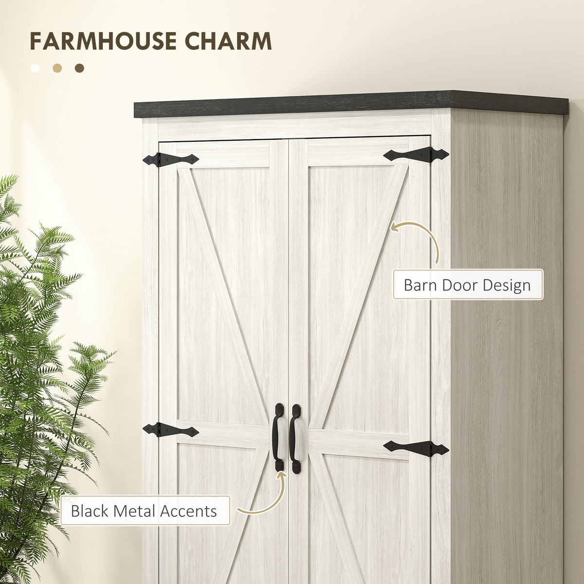Farmhouse Kitchen Pantry Storage Cabinet, 64" Freestanding Kitchen Pantry Cabinet with Drawers, Distressed Black