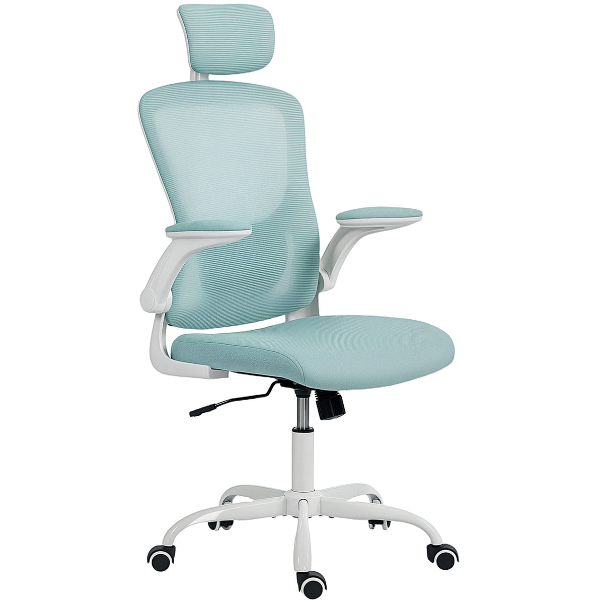 Ergonomic Office Chair, Mesh Desk Chair with Adjustable Headrest, Lumbar Support and Height, Flip-Up Armrests, Black