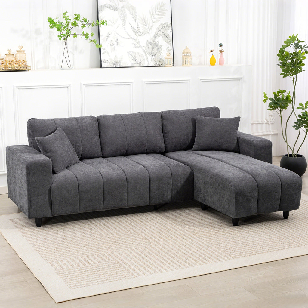 Wilshere Reversible Sectional with Changeable Chaise-Grey