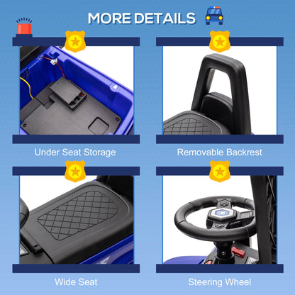 Kids Ride On Sliding Car with Hidden Under Seat Storage, Foot-to-Floor Design, Black