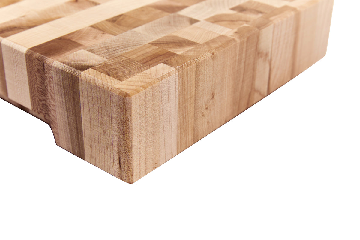 Bloc de boucher en érable, grain debout, 8 x 8 x 2 po