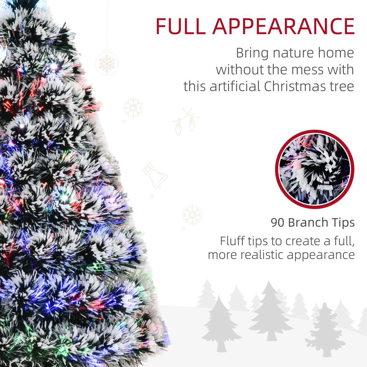 3ft Pre-Lit LED Optical Fiber Christmas Tree w/ Stand