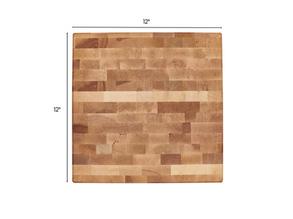 Bloc de boucher en érable, grain debout, 12 x 12 x 2 po