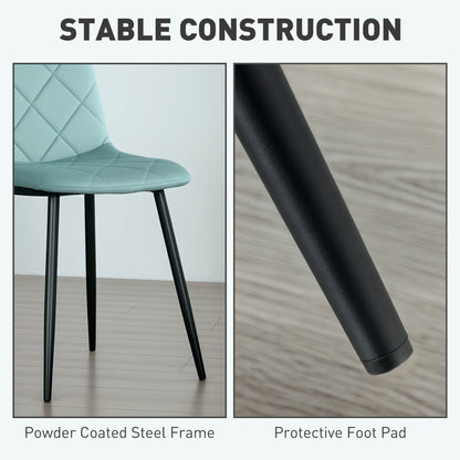 Dining Chairs Set of 4, Upholstered Dining Room Chairs with Steel Legs, Modern Kitchen Chair for Dining Room, Black