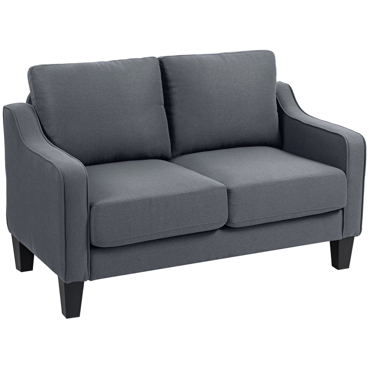 Loveseat Sofa, Modern Couch with Pocket Spring, Linen Upholstered, Thick Padded, Beige