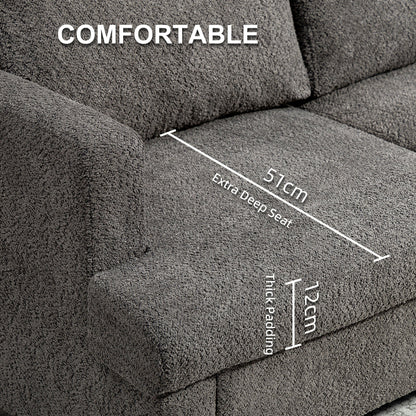 54.3" Loveseat Sofa, 2 Seater Sofa with Removable Cushions, Small Couch with Solid Wood Frame for Living Room, Dark Grey