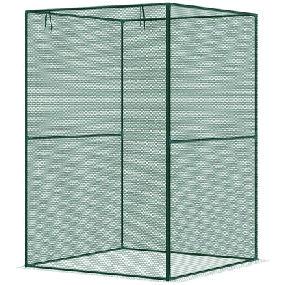 4' x 4' Walk-in Greenhouse, Garden Planting Warm House With Roll-Up Zipper Door for Seedlings Herbs Flowers, Dark Green