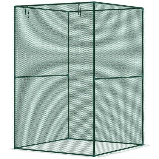 4' x 4' Walk-in Greenhouse, Garden Planting Warm House With Roll-Up Zipper Door for Seedlings Herbs Flowers, Dark Green