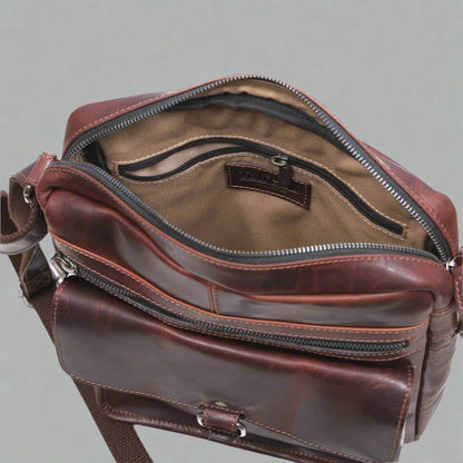 Manhattan Leather Satchel | Buffalo Leather Crossbody Bag for Men & Women