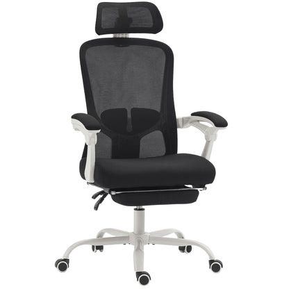 Ergonomic Office Chair, Mesh Reclining Desk Chair with Adjustable Lumbar Support, Headrest, Beige