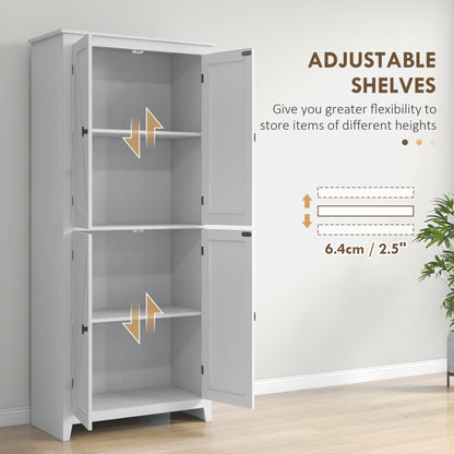 72" Freestanding Storage Cabinet, Kitchen Pantry Cabinet with Doors and Shelves for Dining Room, Natural