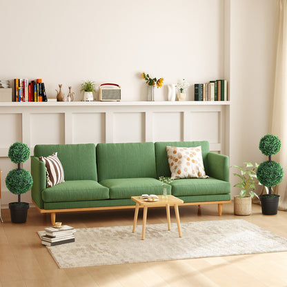 2 Ball Topiary Tree in Pot for Home Decor, Artificial Plant for Home Office, Living Room Decor, Dark Green