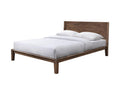 Luna Solid Oak Wood Tool Free Queen Bed - Walnut